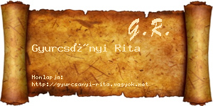 Gyurcsányi Rita névjegykártya